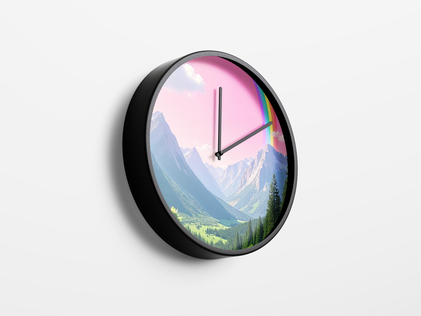 Rainbow Horizon Wall Clock – A Window to Serenity