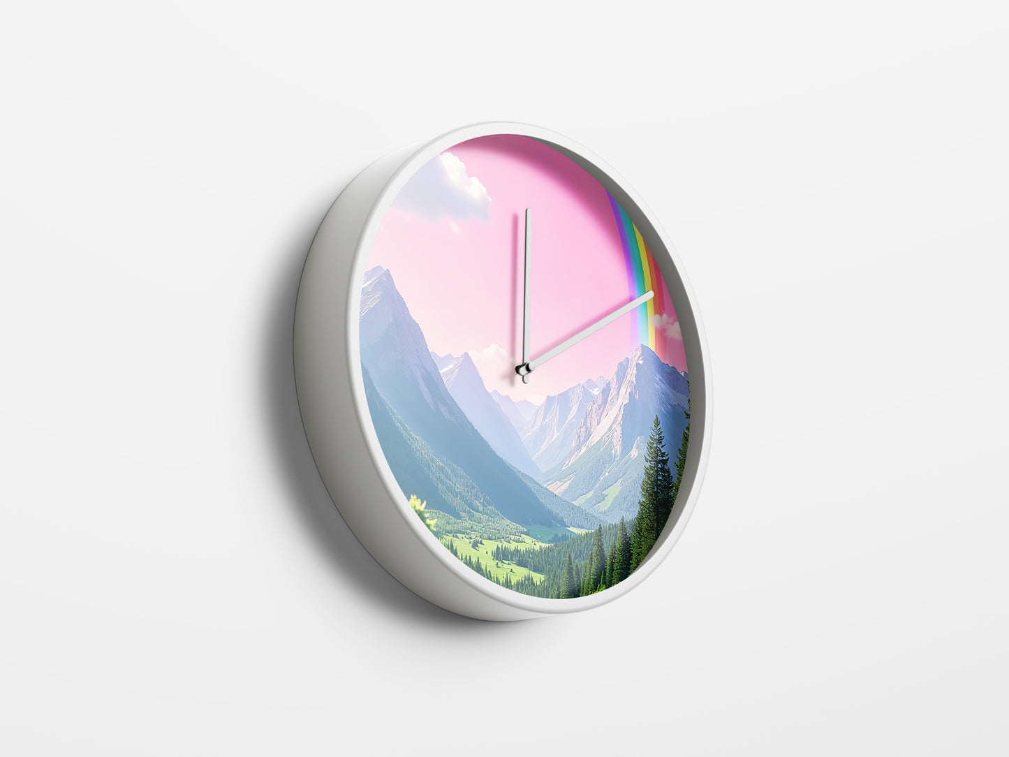 Rainbow Horizon Wall Clock – A Window to Serenity