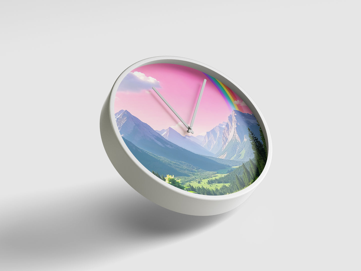Rainbow Horizon Wall Clock – A Window to Serenity