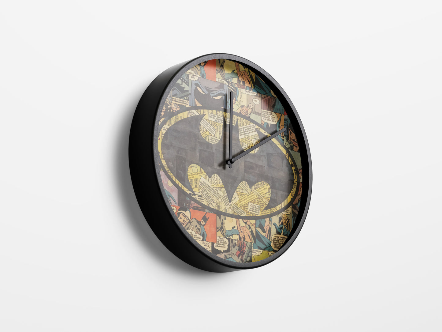 Batman Comic Collage Wall Clock – Vintage Gotham Hero Decor