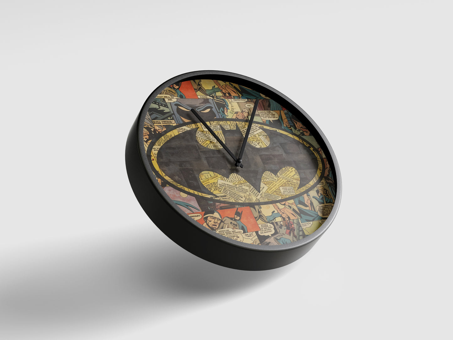 Batman Comic Collage Wall Clock – Vintage Gotham Hero Decor