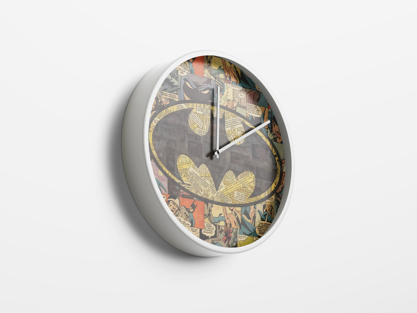 Batman Comic Collage Wall Clock – Vintage Gotham Hero Decor