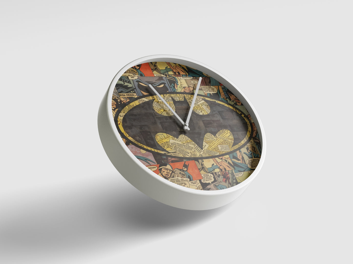 Batman Comic Collage Wall Clock – Vintage Gotham Hero Decor