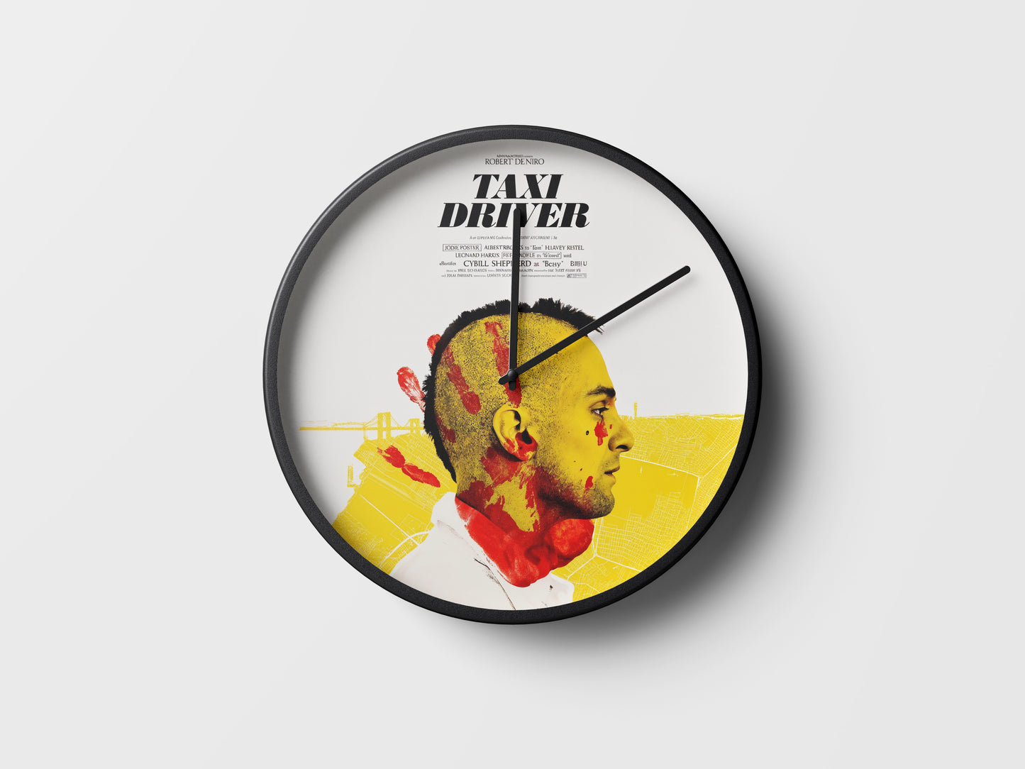 Taxi Driver Travis Bickle Wall Clock – Gritty Cinematic Art Decor